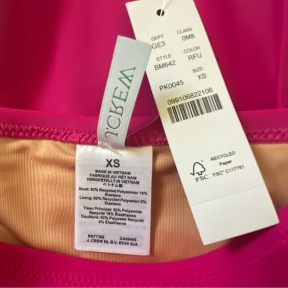 J Crew Radiant Fuchsia Hallie High Rise Bikini Bottom Sz XS NWT - Picture 8 of 13